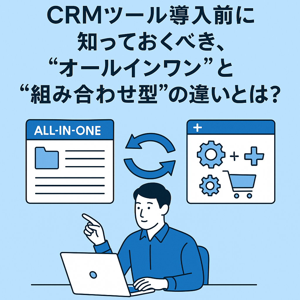 CRMツール導入前に知っておくべき、“オールインワン”と“組み合わせ型”の違いとは？