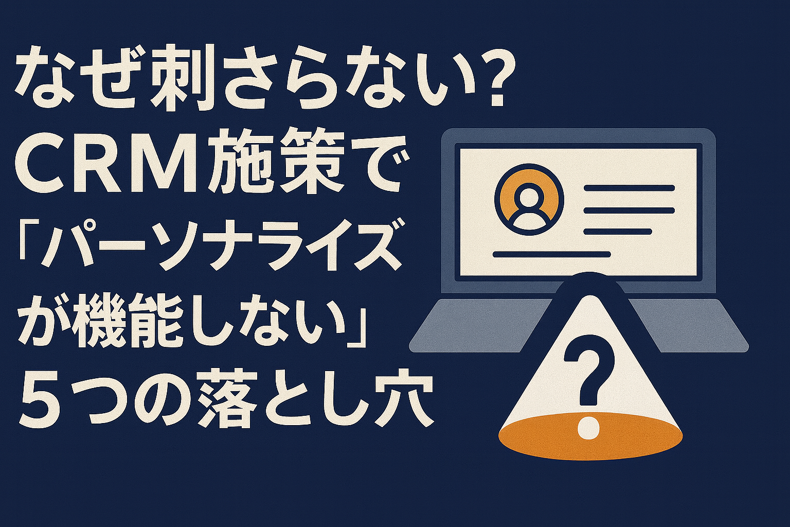 なぜ刺さらない?CRM施策で“パーソナライズが機能しない”5つの落とし穴