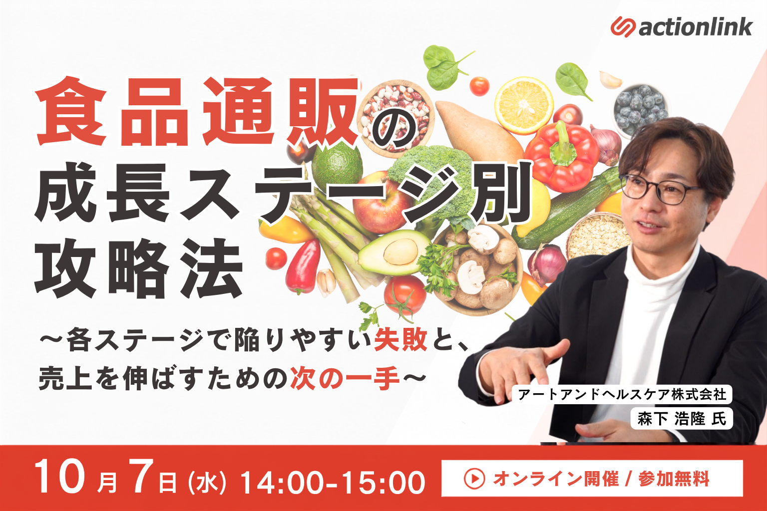 【アーカイブ配信】食品通販の成長ステージ別攻略法　〜各ステージで陥りやすい失敗と次の一手〜